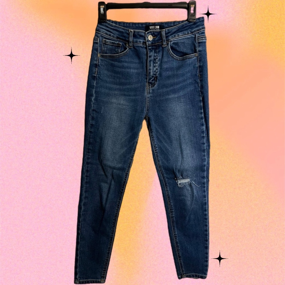 Women's High Rise Skinny Blue Jeans